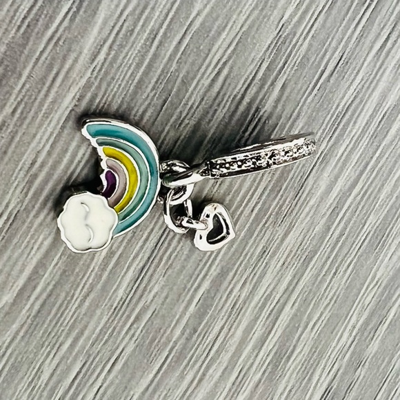 Silver plated & Enamel Rainbow charm - Picture 3 of 5